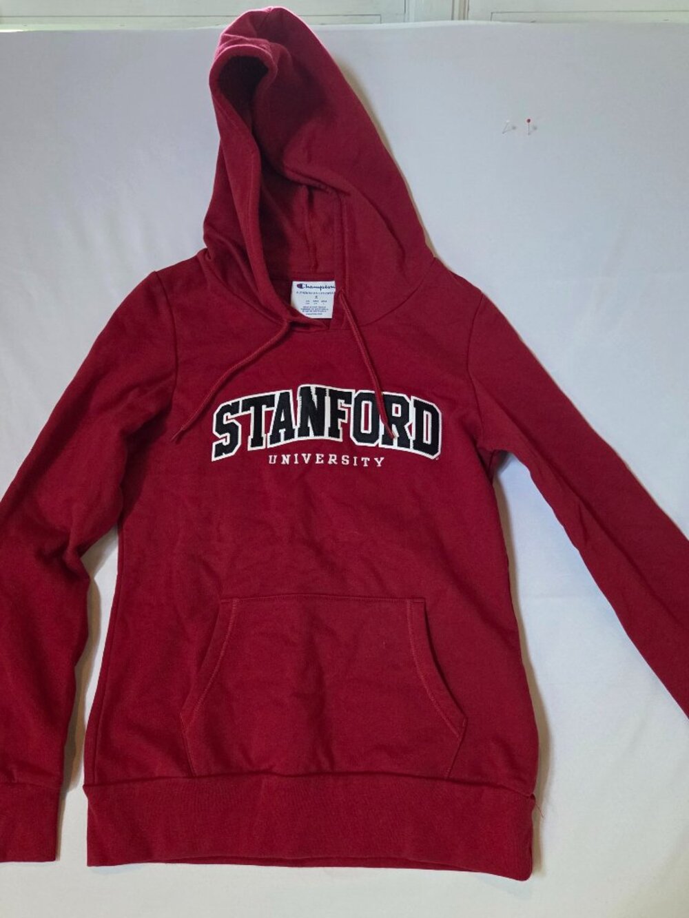 Champion Stanford University Hoodie — Cardinal Red, Size S